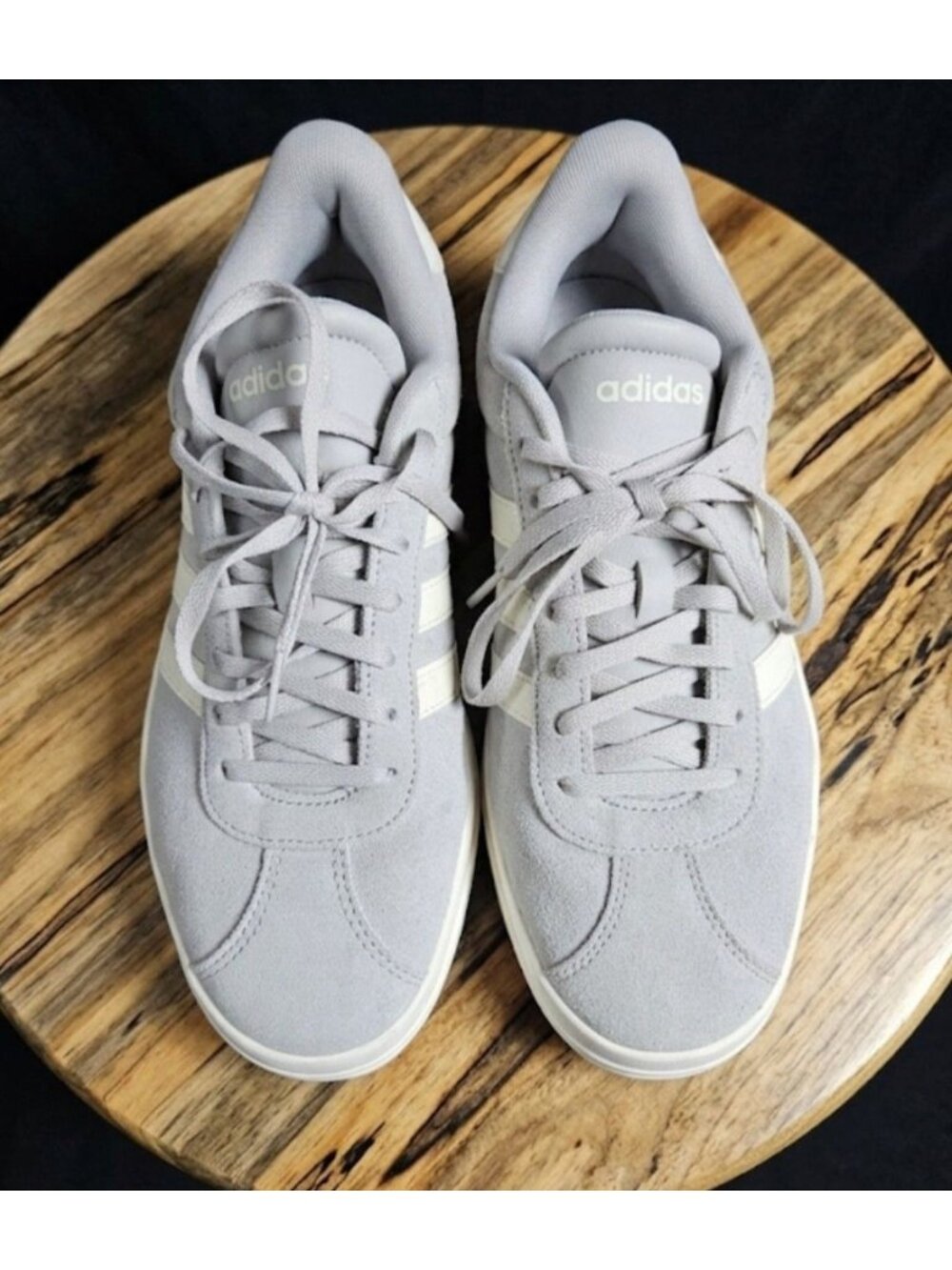 Adidas Upper Suede VL Court Bold Platform Low Profile Sneakers Women 10 Grey